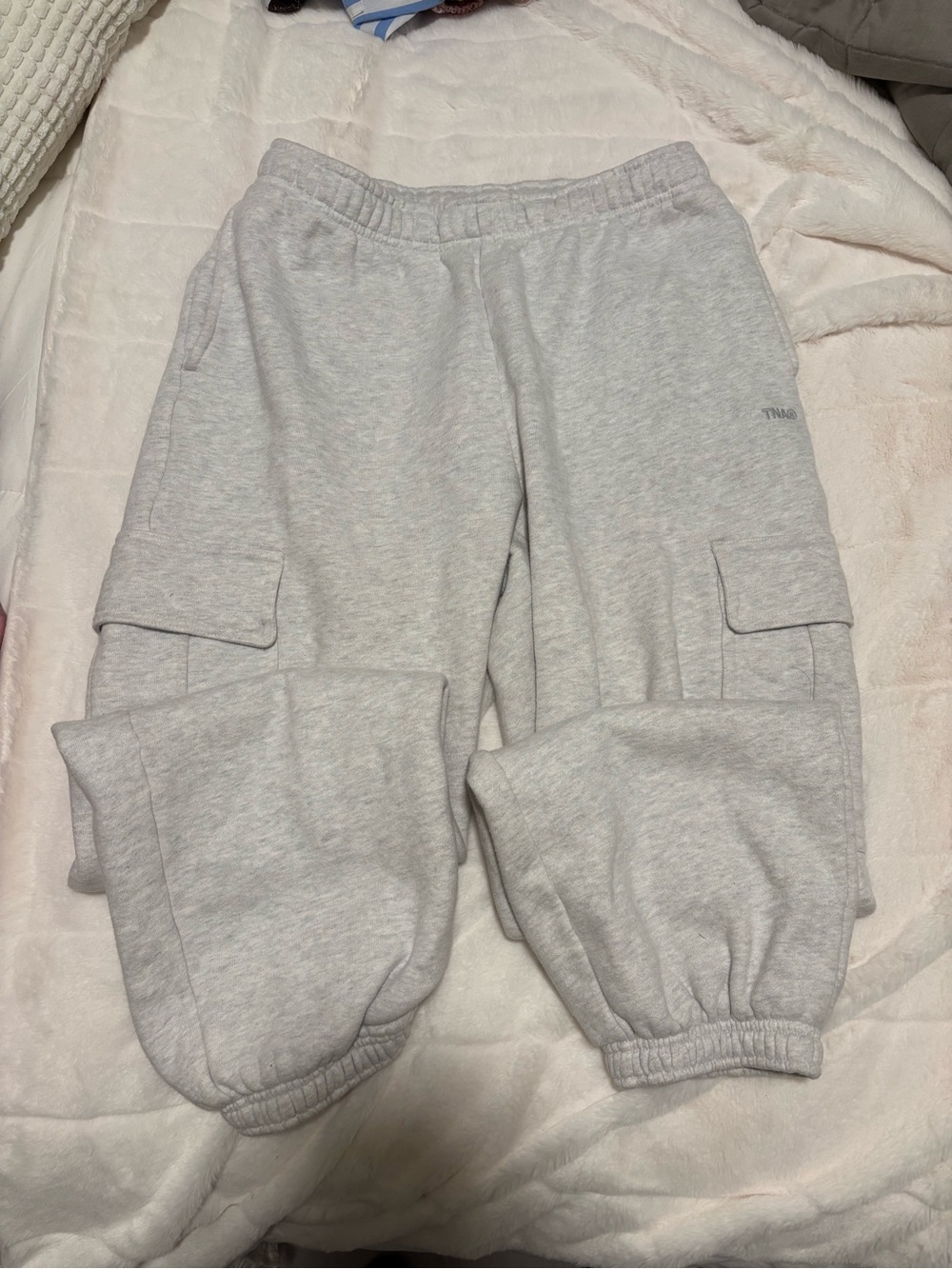TNA Light Heather Gray Cargo Joggers